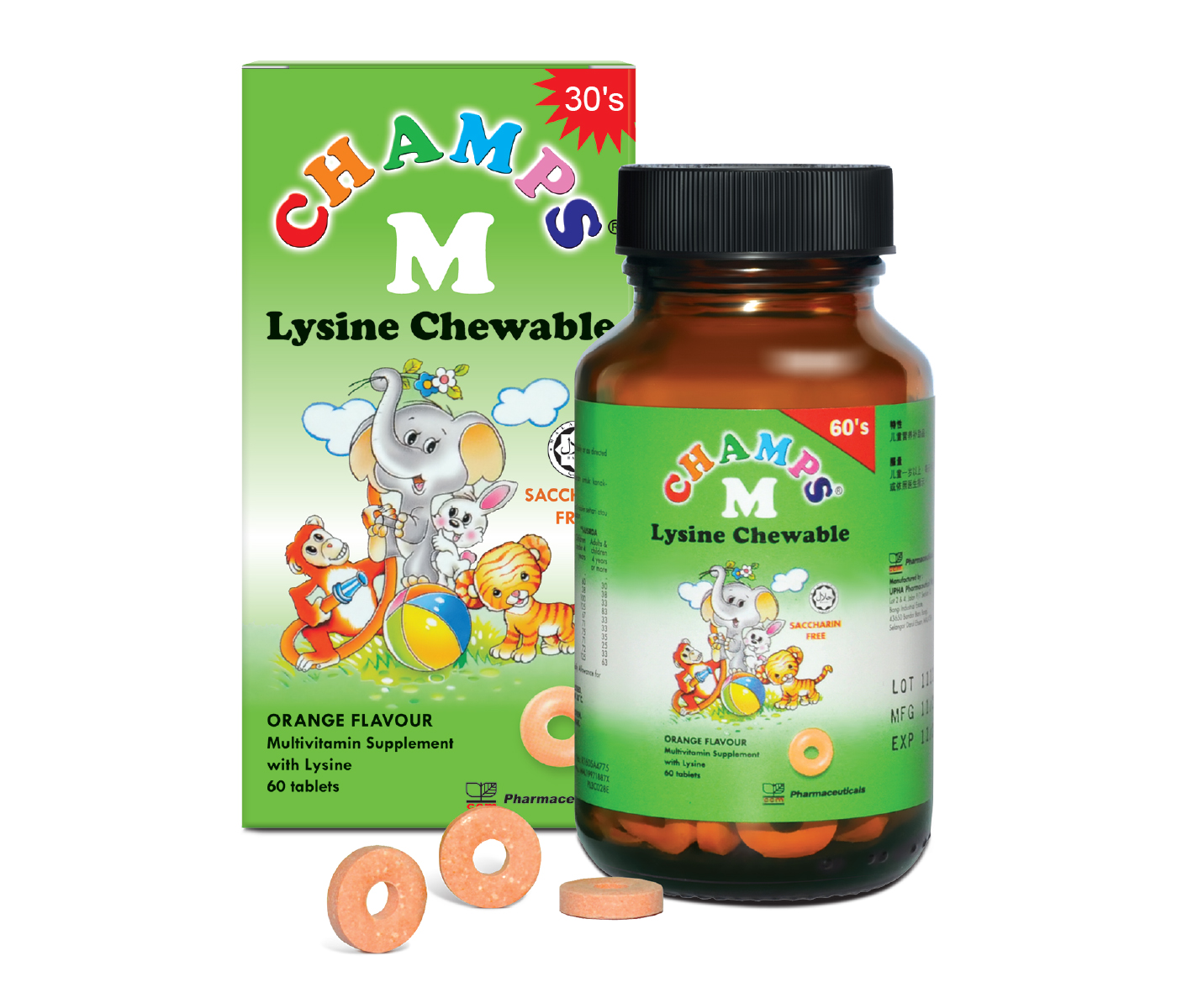 Champs Lysine Chewable Tablet 100's